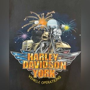 Harley Davidson tee, 18th Annual open house York PA 2002, size XL, black